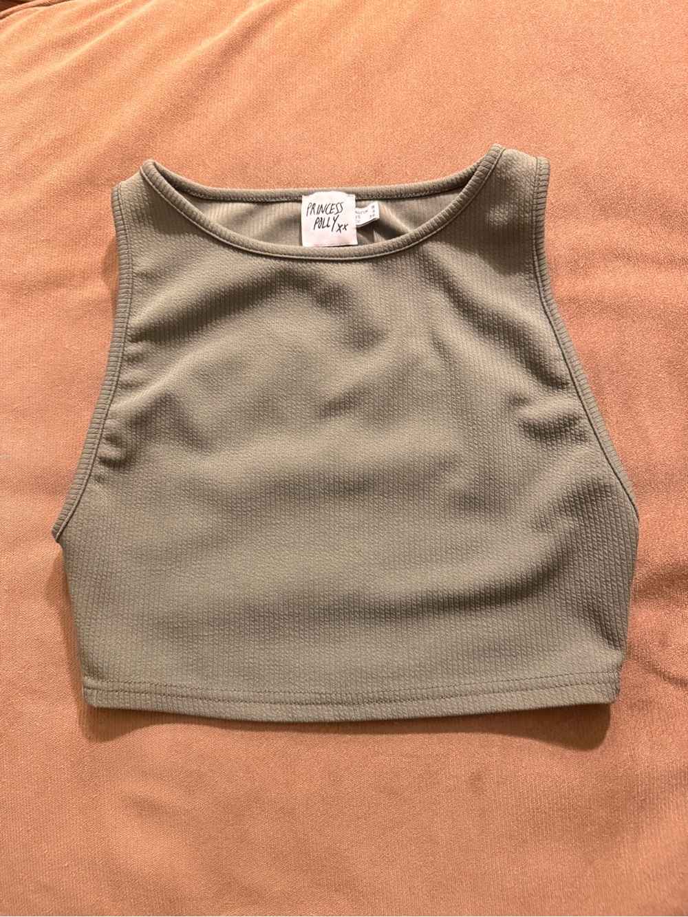 NWOT Princess Polly “Laila” Ribbed Sleeveless Crop Tank Top Size 4 US Small